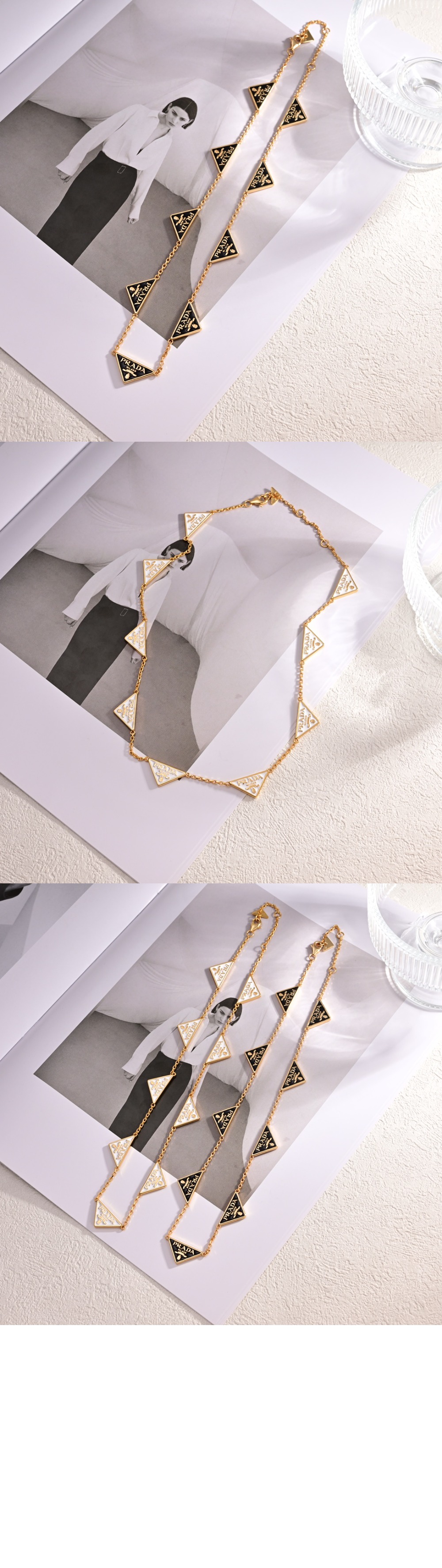 에나멜 메탈 목걸이 1IC081 > 프라다