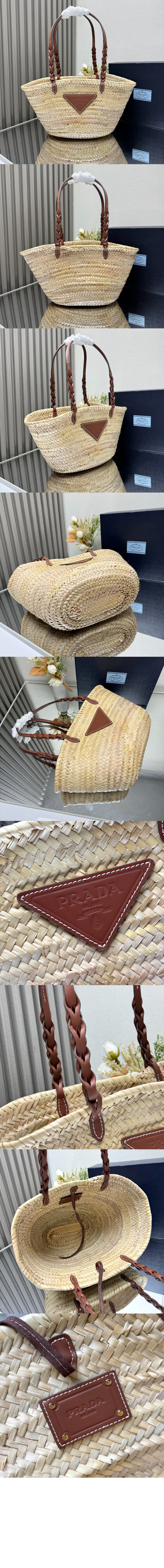 트리밍 천연 패브릭 토트백 1BG314 > Raffia Crochet - 라피아크로셰