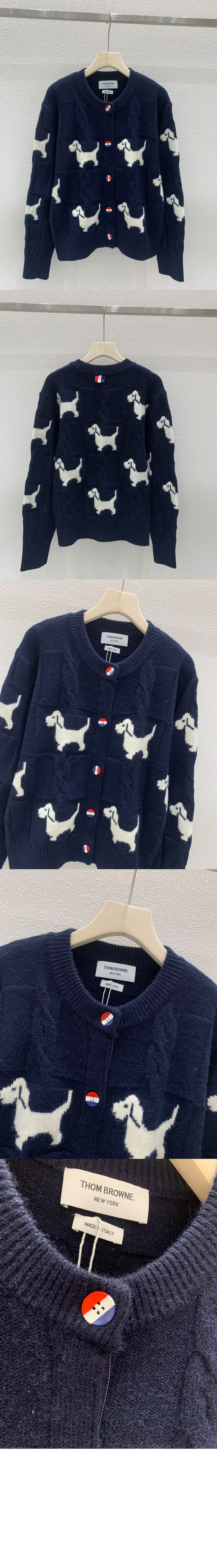 로고 니트 코트 > 톰브라운