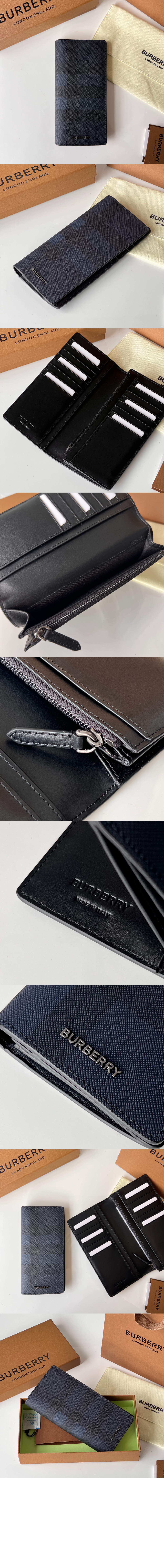 체크 레더 장지갑 80547851 > Flap Long Wallet - 플랩 장지갑