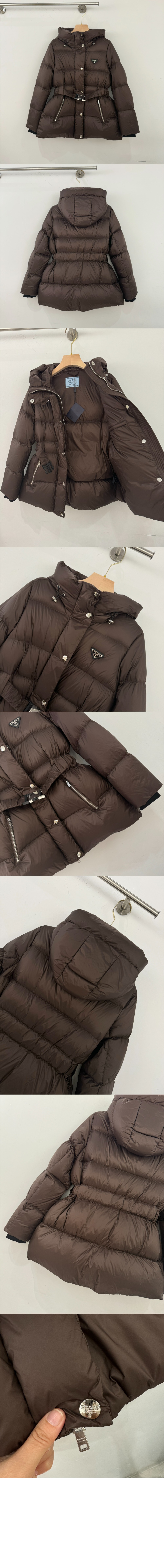 로고 쇼트 코트 > 프라다