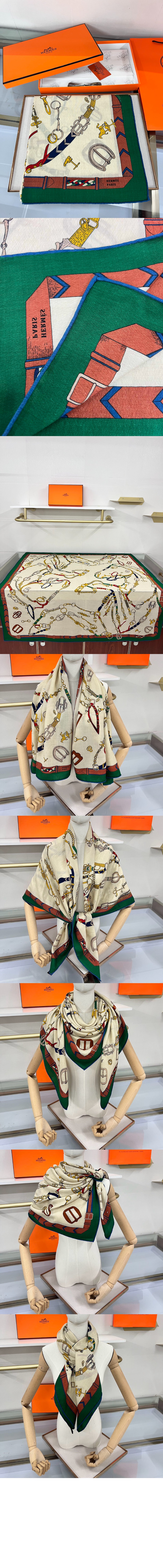 Chevaux Dechaines 숄 140 > 에르메스