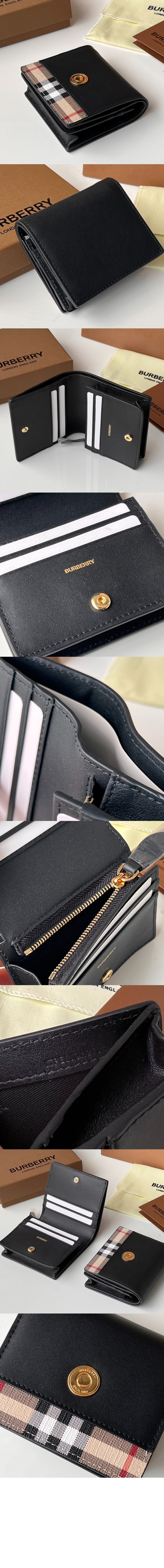 빈티지 체크 레더 스몰 폴딩 지갑 80622861 > Vintage Check Wallet - 빈티지 체크 지갑