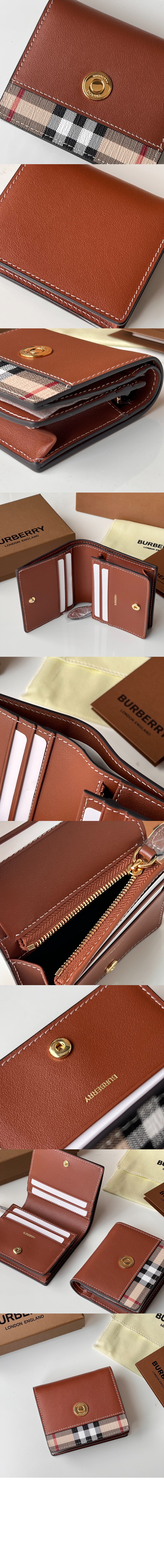 빈티지 체크 레더 스몰 폴딩 지갑 80622861 > Vintage Check Wallet - 빈티지 체크 지갑