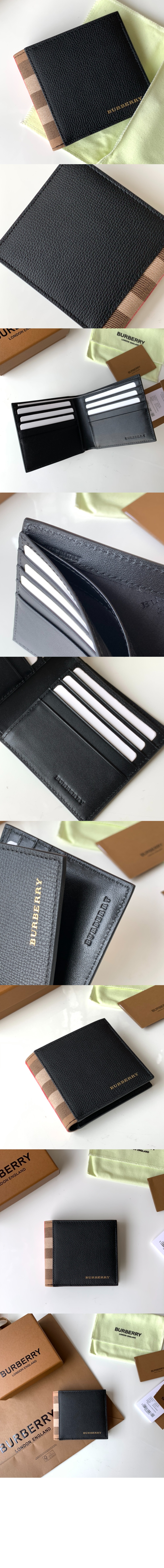 가죽 하우스 체크 바이폴드 지갑 40629191 > Bifold Wallet - 반지갑