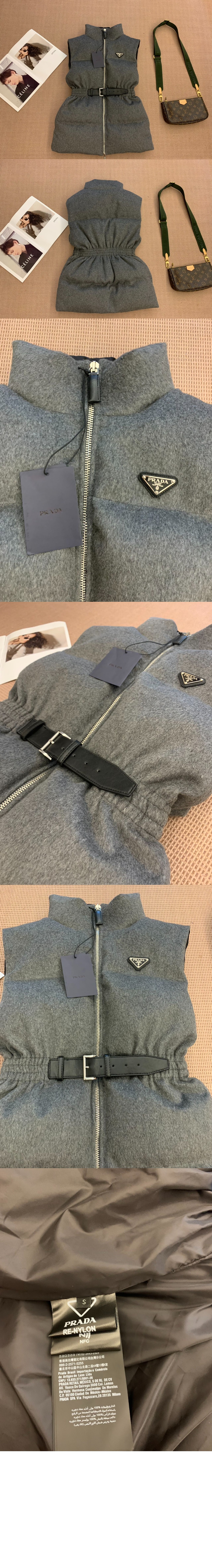 로고 쇼트 코트 > 프라다