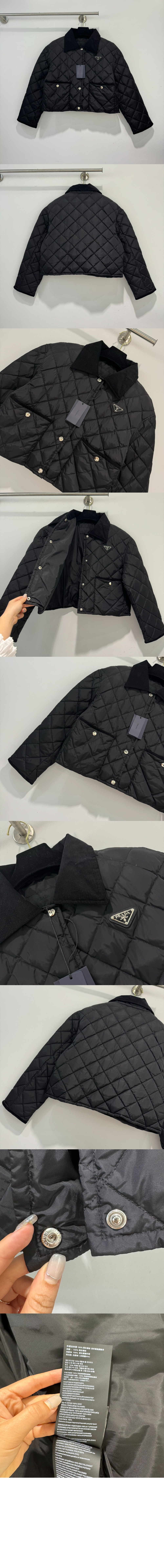 로고 쇼트 코트 > 프라다