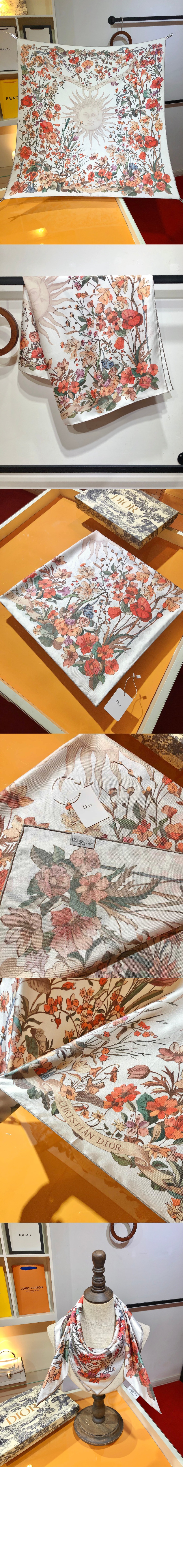 Saisons Printemps Soleil 90 스퀘어 스카프 42STA > 디올