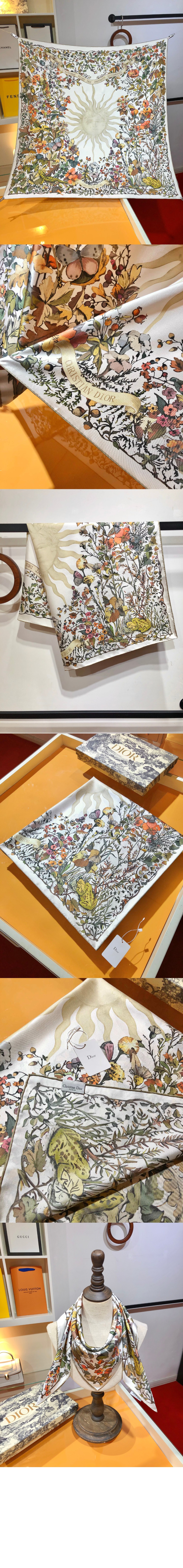 Saisons Printemps Soleil 90 스퀘어 스카프 42STA > 디올