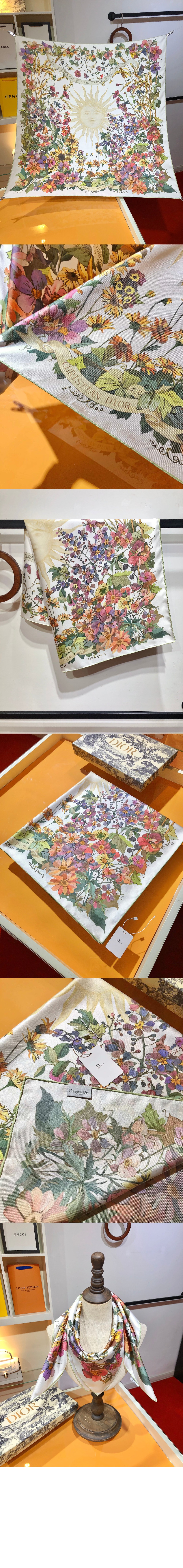 Saisons Printemps Soleil 90 스퀘어 스카프 42STA > 디올