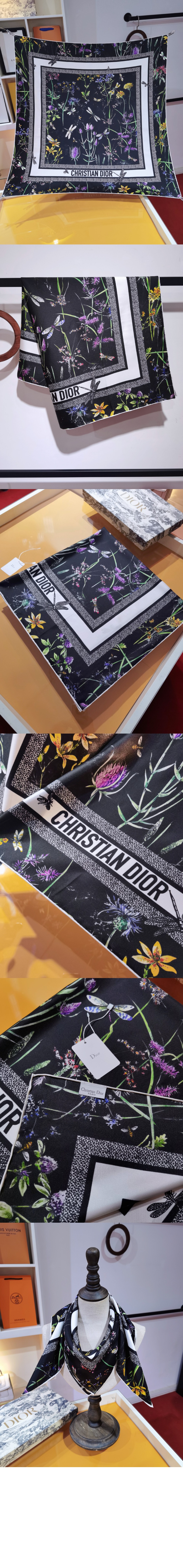 Herbarium 90 스퀘어 스카프 44HER > 디올