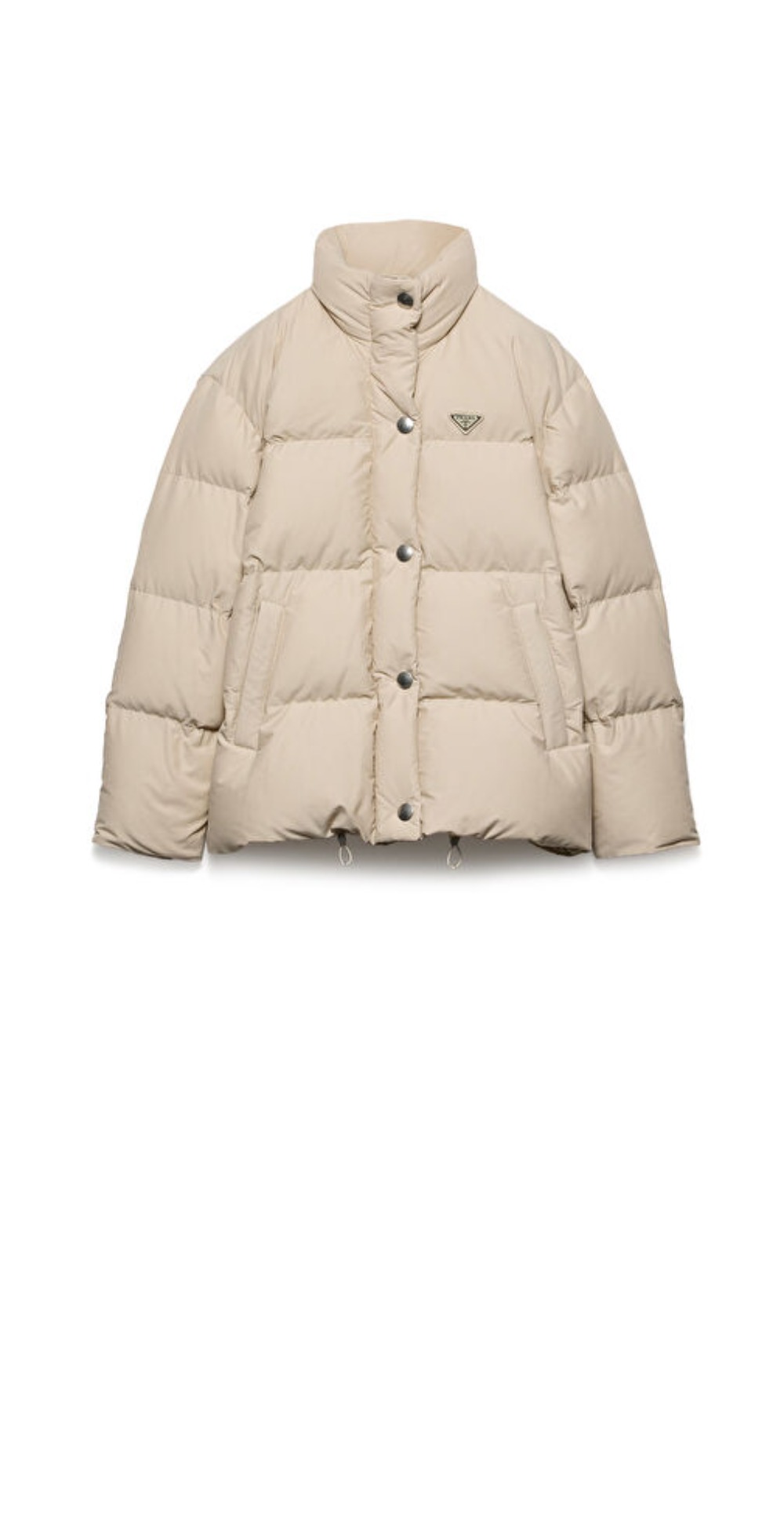 로고 쇼트 코트 > 프라다