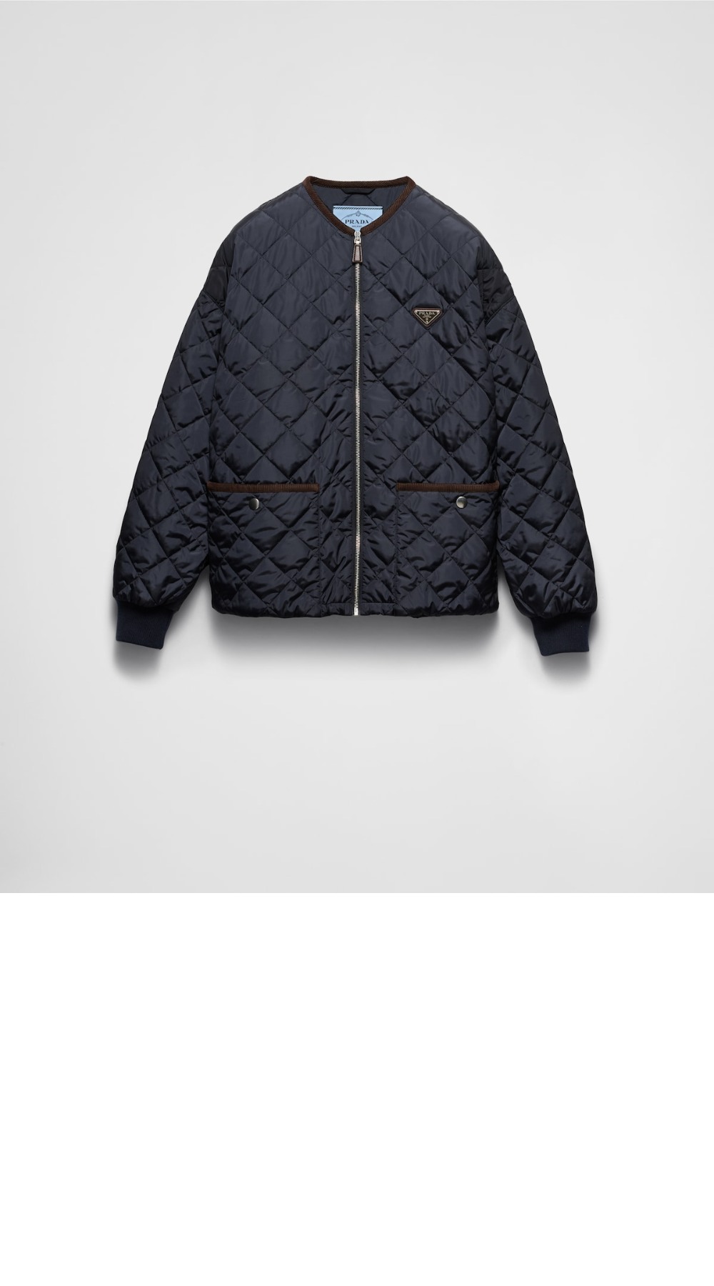 로고 쇼트 코트 > 프라다