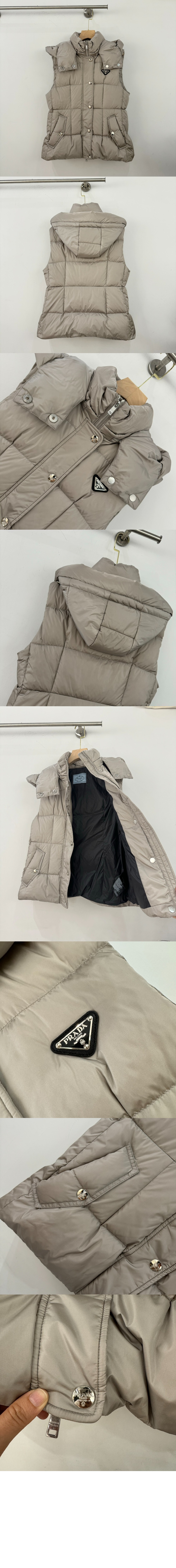 로고 쇼트 코트 > 프라다