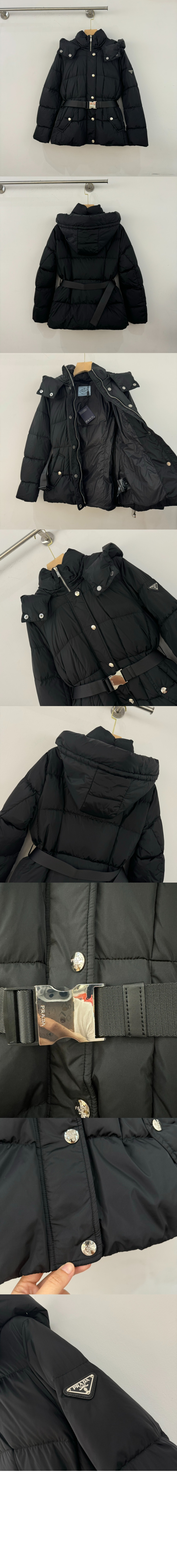 로고 쇼트 코트 > 프라다