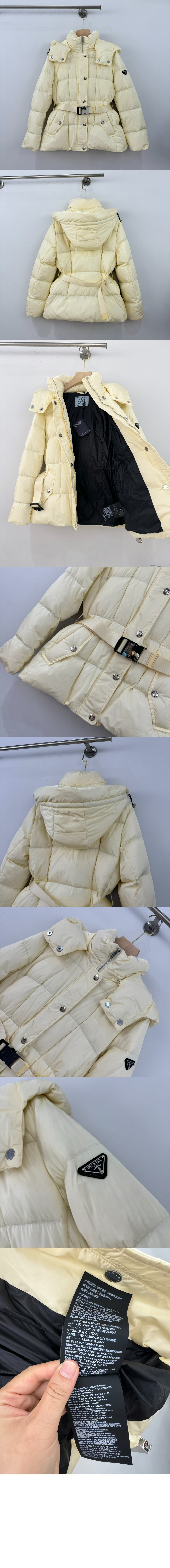 로고 쇼트 코트 > 프라다