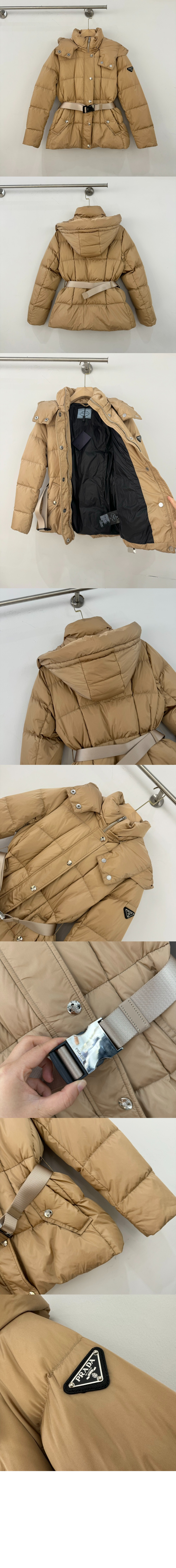 로고 쇼트 코트 > 프라다