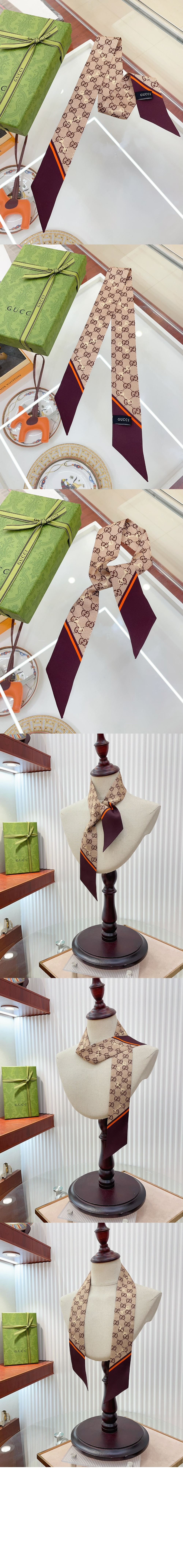 GG 프린트 홀스빗 실크 넥 보우 6637193 > Etc - 기타제품