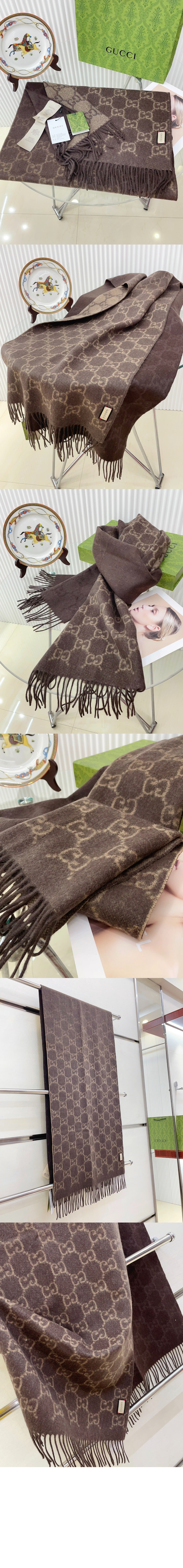 태슬 디테일의 GG 자카드 니트 스카프  764634 > Etc - 기타제품
