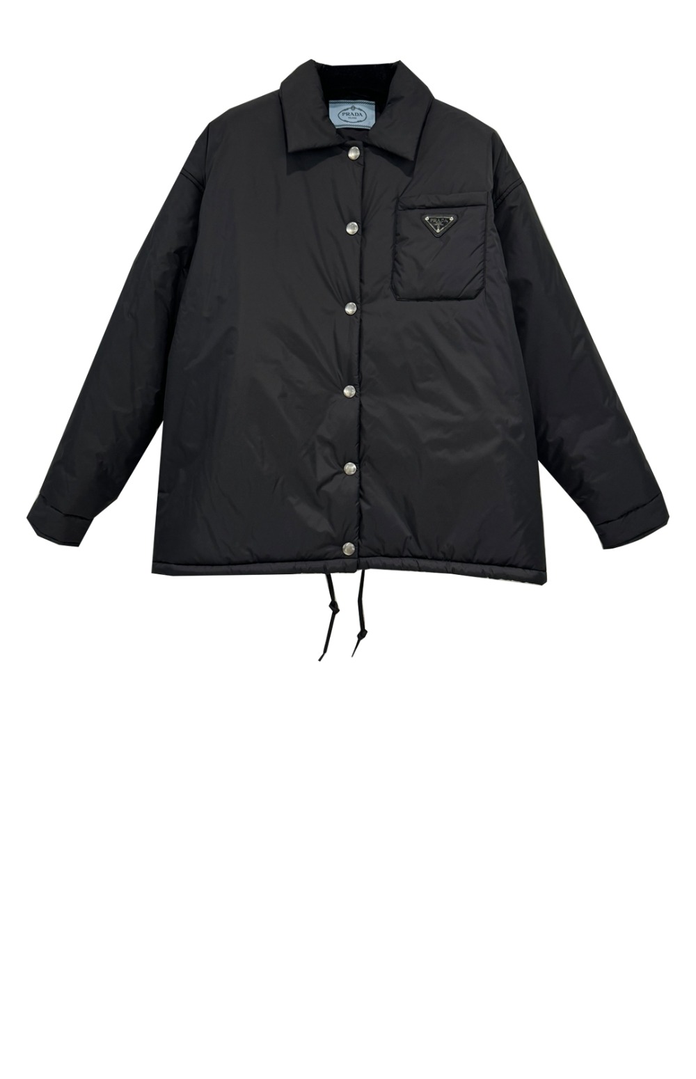 로고 쇼트 코트 > 프라다