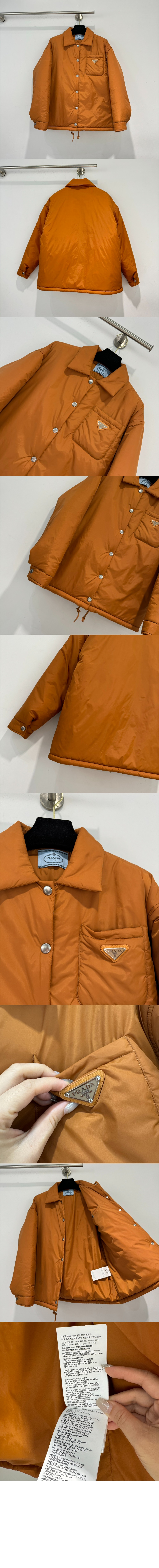 로고 쇼트 코트 > 프라다