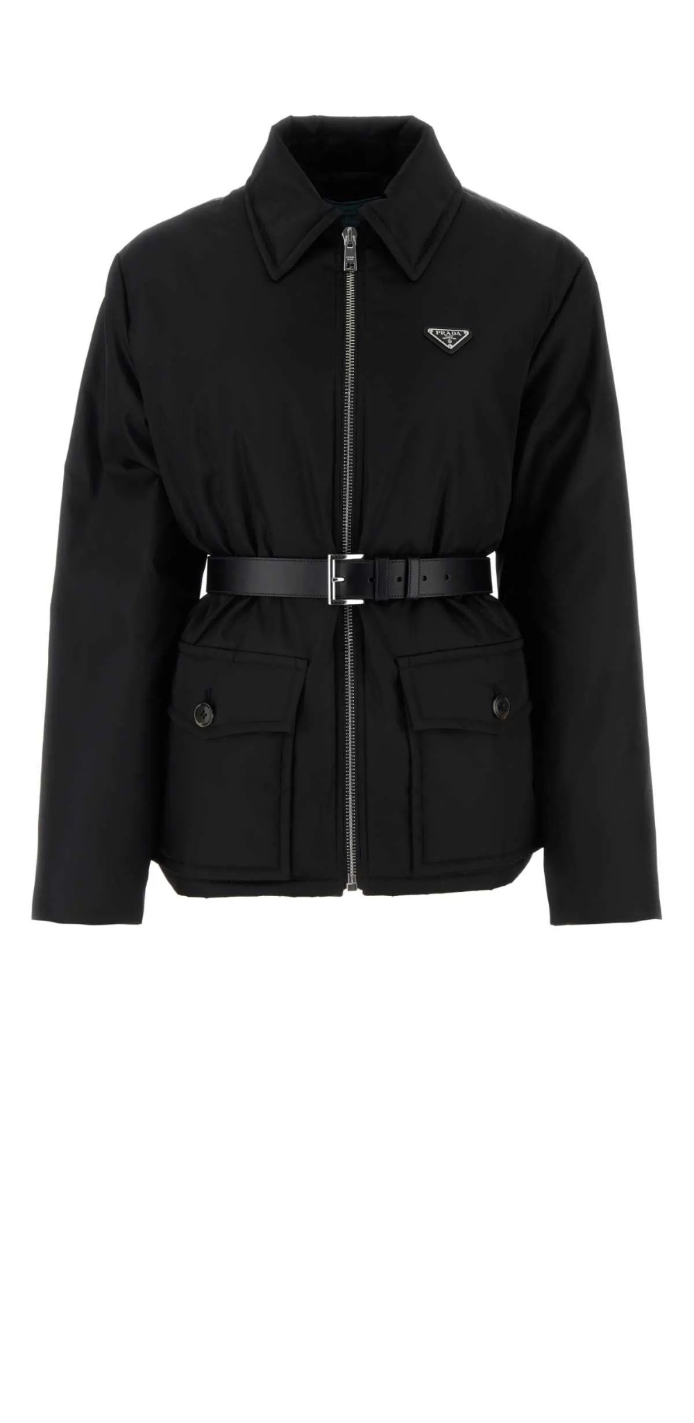로고 쇼트 코트 > 프라다