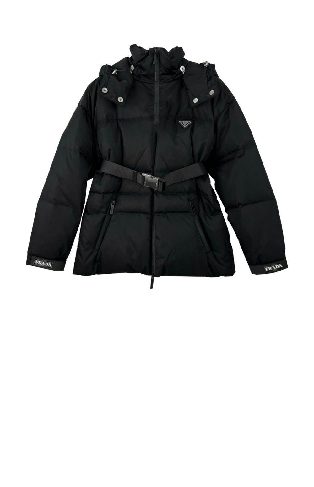 로고 쇼트 코트 > 프라다