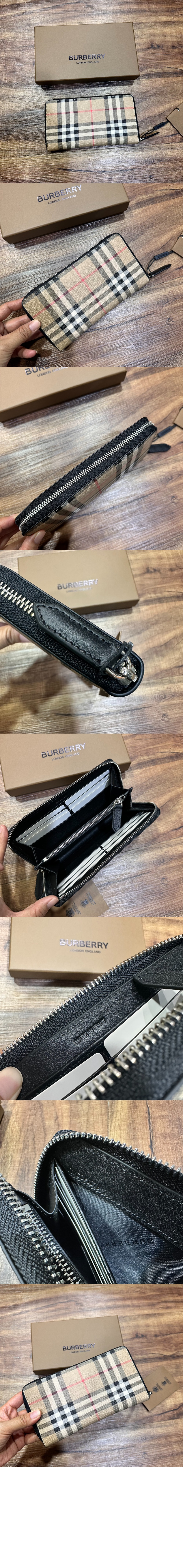 빈티지 체크 장지갑 4074696 > Zipper Long Wallet - 지퍼 장지갑