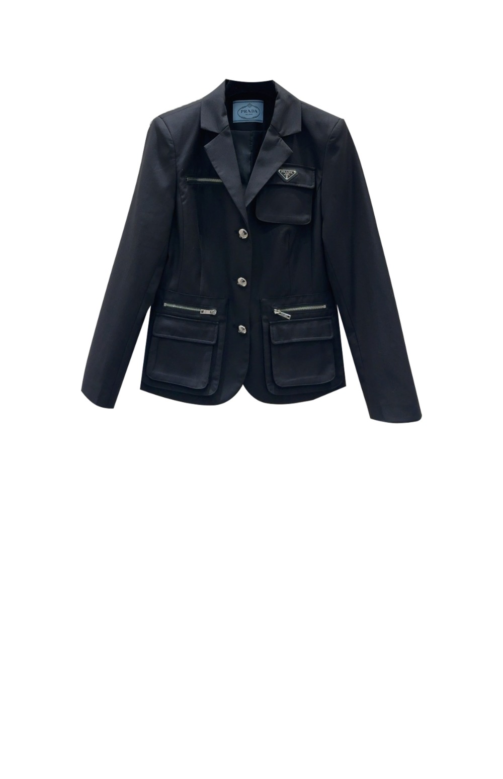 로고 쇼트 코트 > 프라다