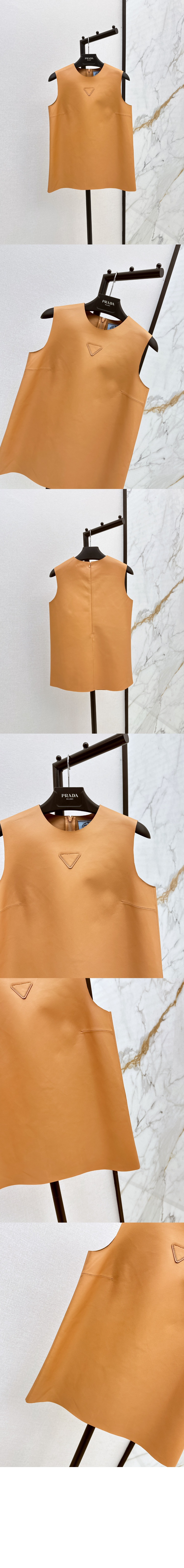 스트래치 나파 레더 탑 > 프라다