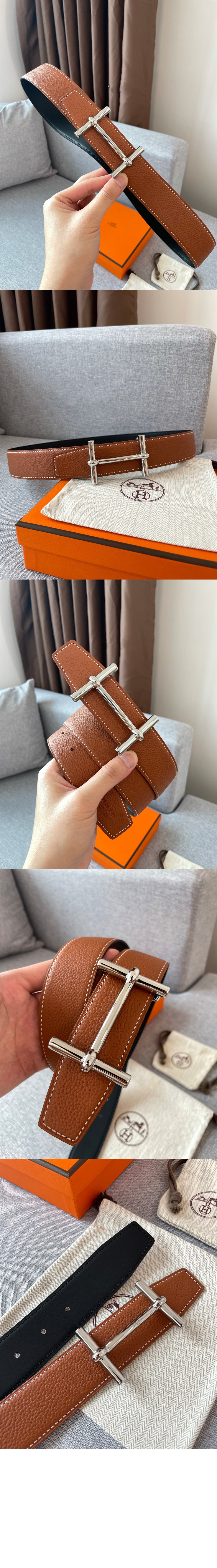 H dAncre 벨트 버클 리버서블 가죽 스트랩 > 에르메스