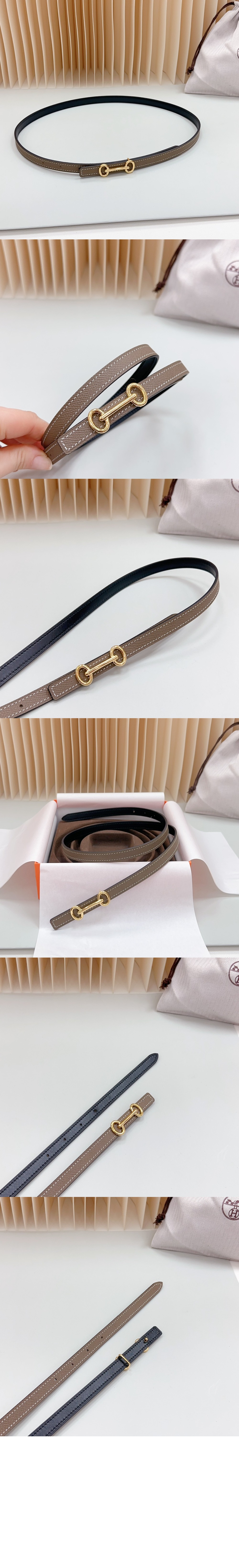 헤리티지 버클 양면 가죽 벨트 > 에르메스