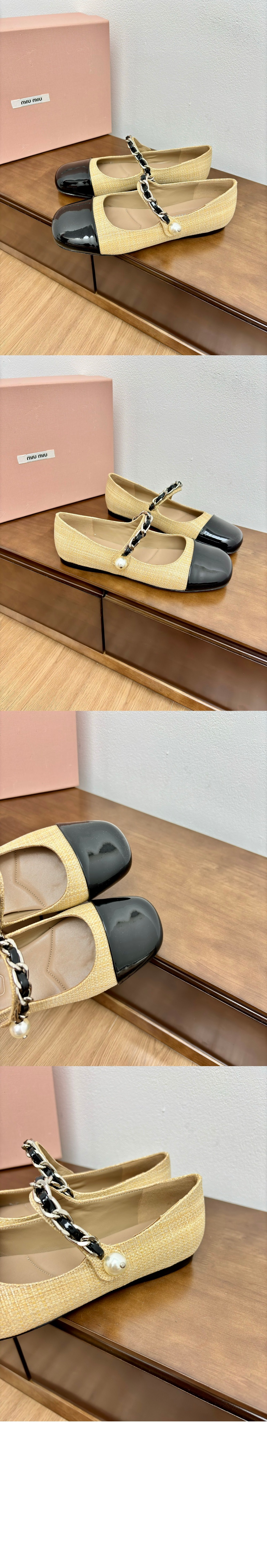 패브릭 및 페이턴트 가죽 발레리나 5F131E > Ballet - 발레