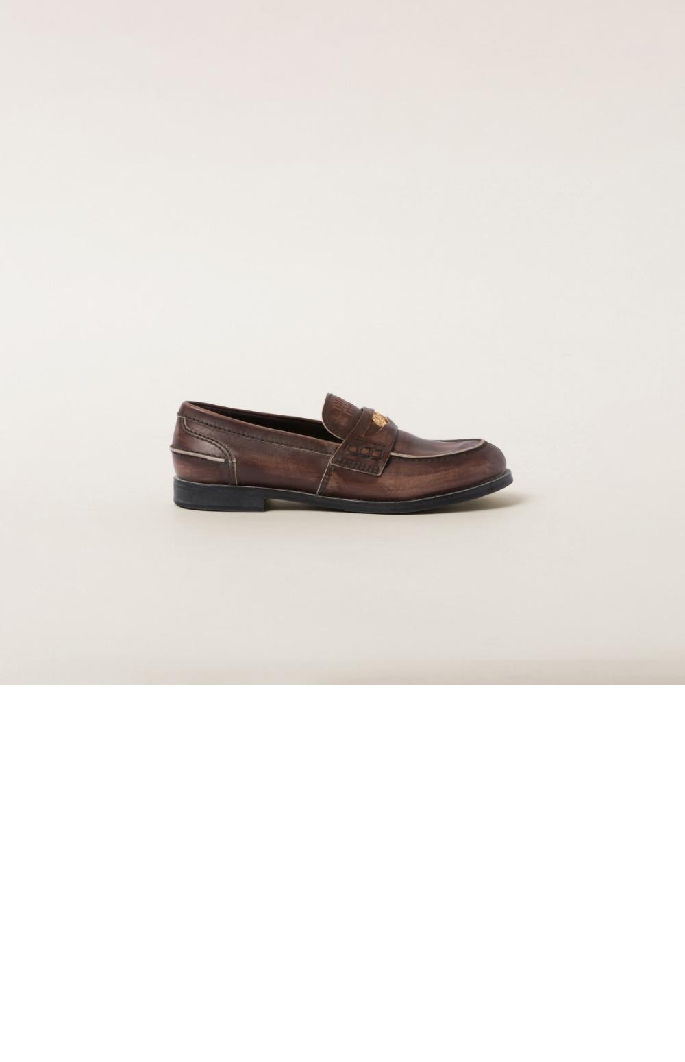 빈티지 효과 가죽 페니 로퍼 5D773D > Loafers and lace-ups - 로퍼 및 레이스업