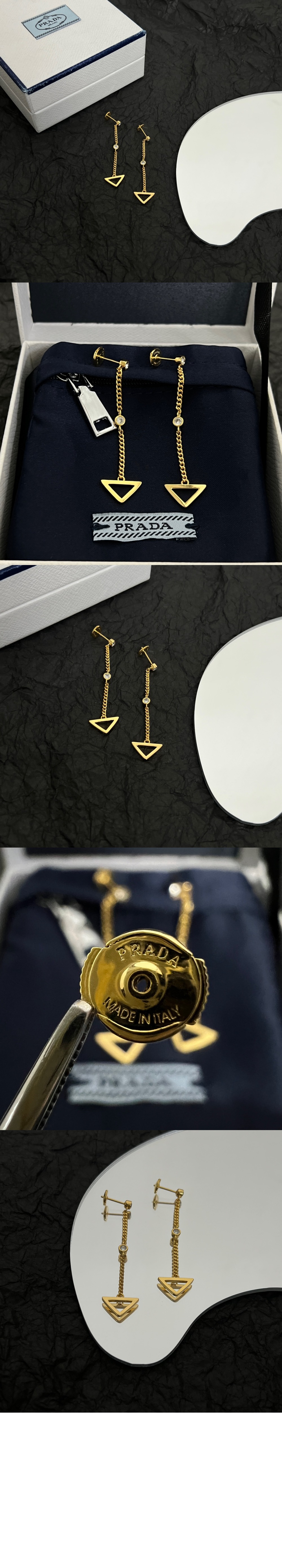 이터널 골드 드롭 귀걸이 1JO861 > 프라다