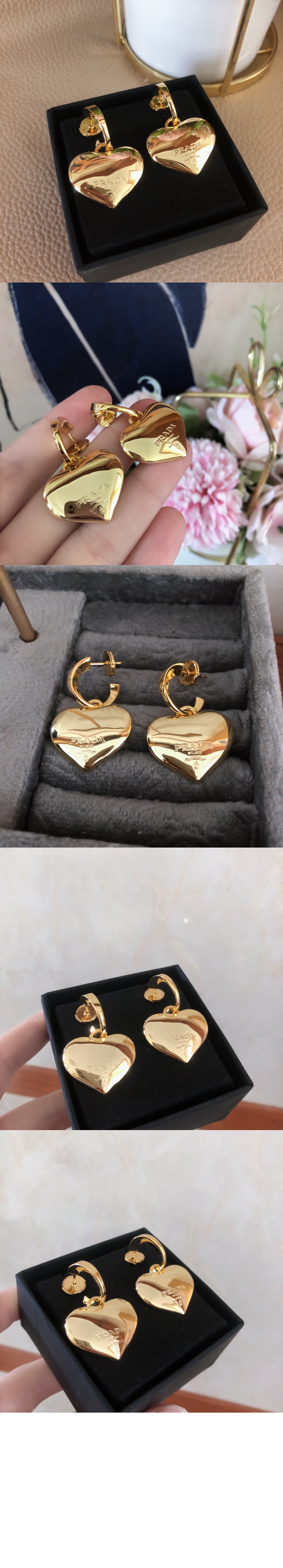 이터널 골드 중형 드롭 귀걸이 1JO967 > 프라다