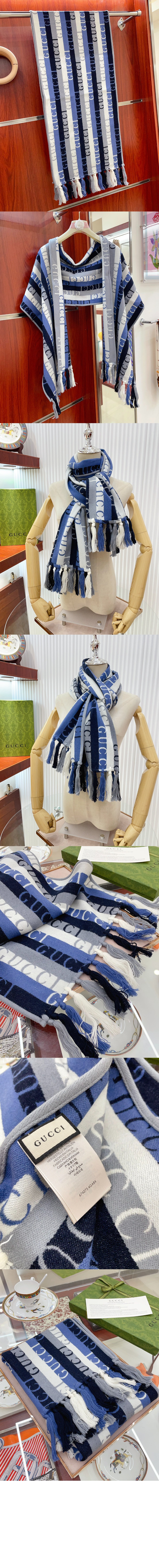 GG 자카드 패턴 니트 스카프  634166 > Etc - 기타제품