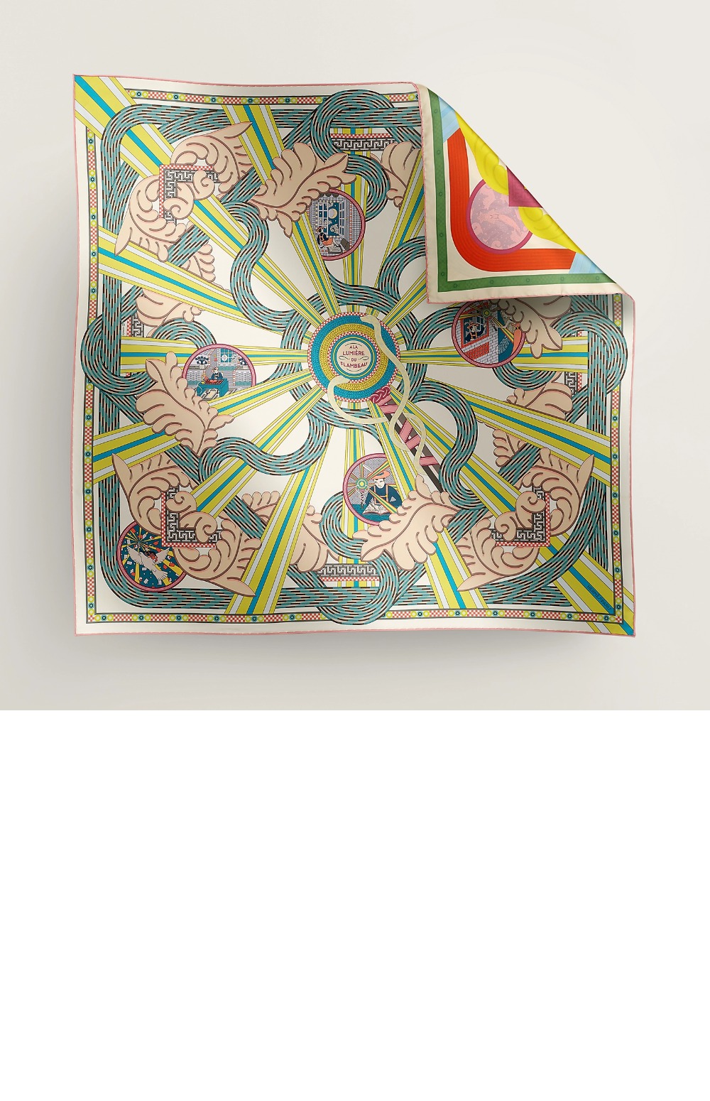 A la Lumiere du Flambeau 더블 페이스 스카프 90 > 에르메스