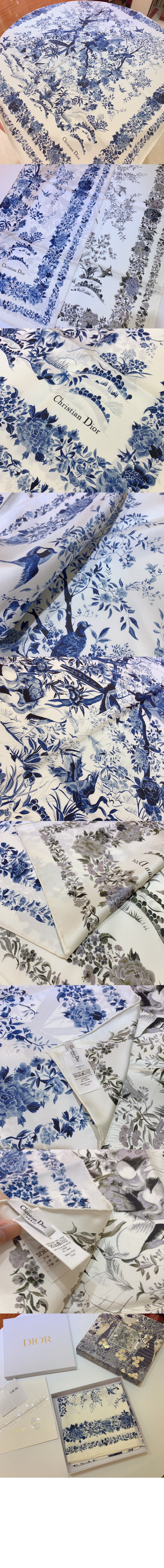 Jardin d'Hiver 90 스퀘어 스카프 25JAH > 디올