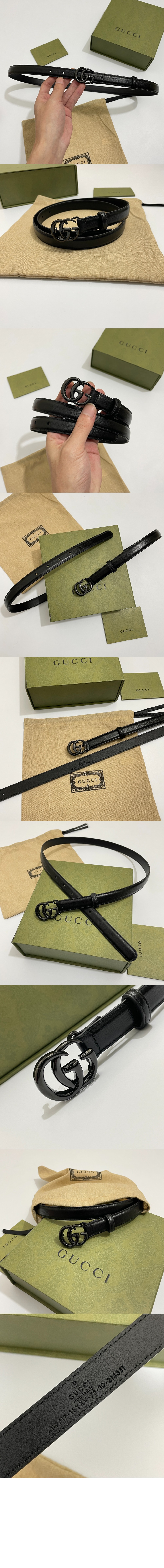 GG 마몽 씬 벨트 409417 > 구찌