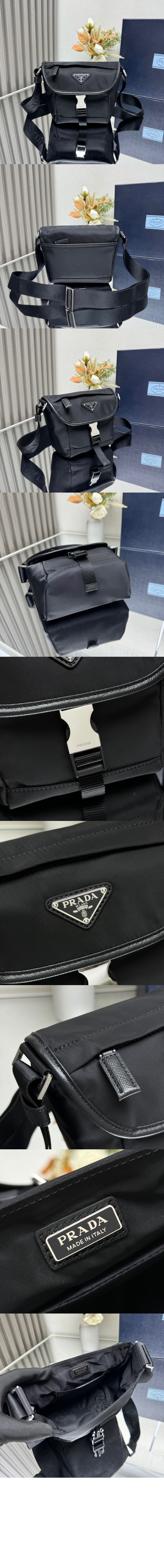 리나일론 및 사피아노 가죽 숄더백 2VD070 > Re-Nylon - 레나일론