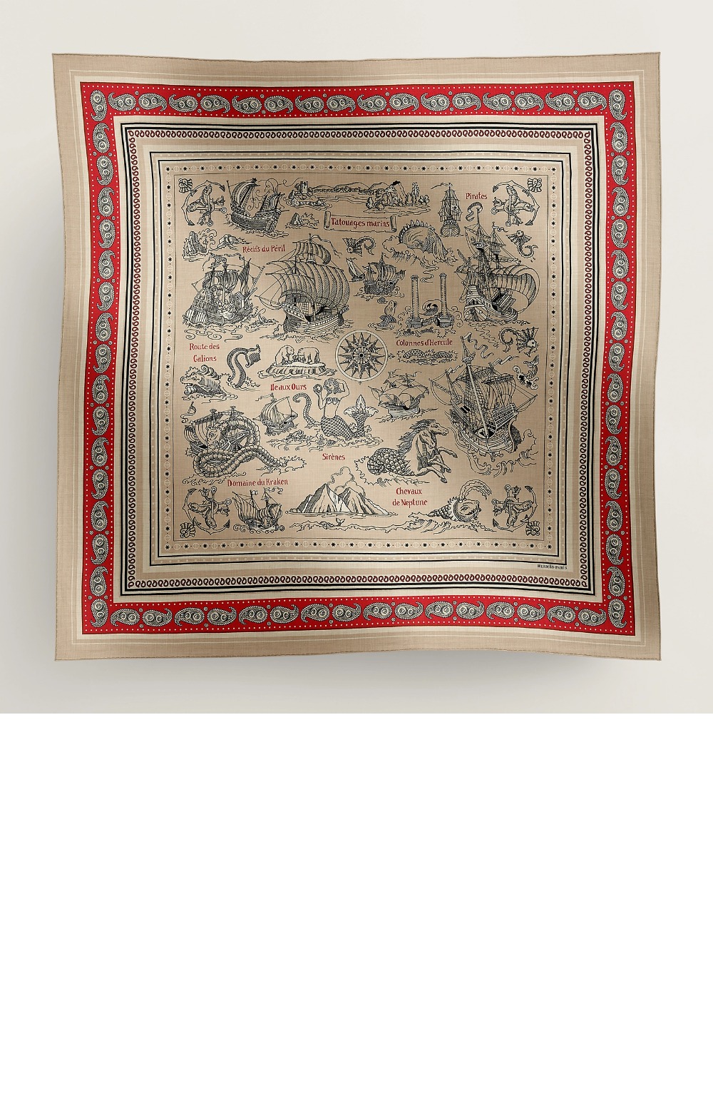 Tatouages Marins Bandana 숄 140 > 에르메스