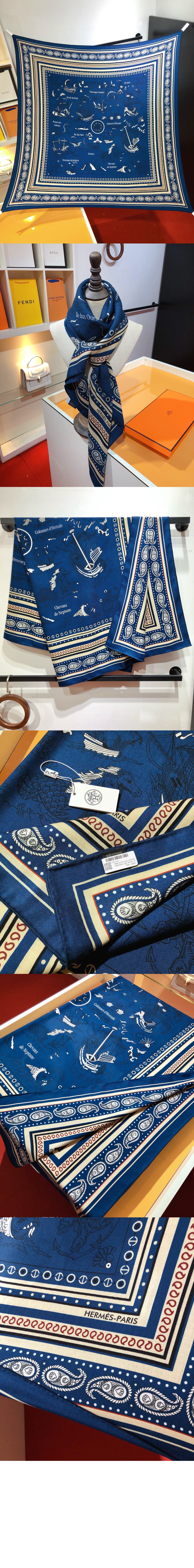 Tatouages Marins Bandana 숄 140 > 에르메스