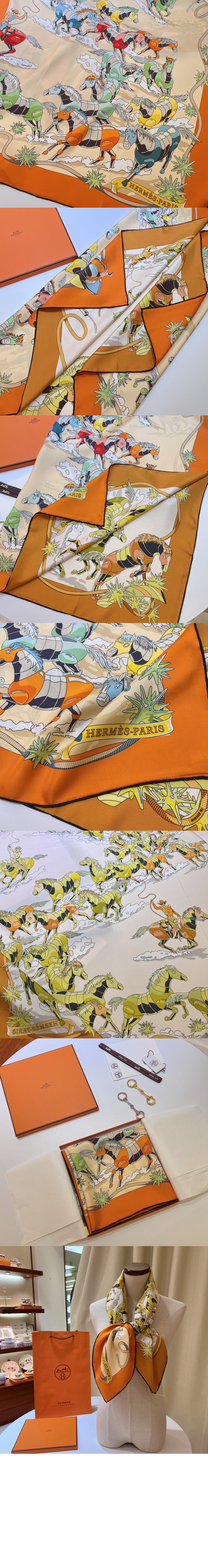 Les Mustangs II double face 스카프 90 > 에르메스