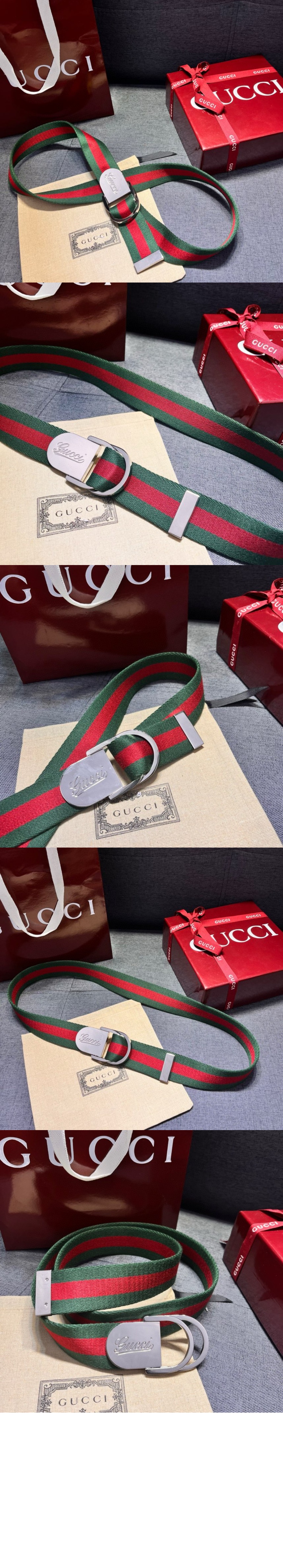 스트라이프 직조 벨트 790170 > 구찌