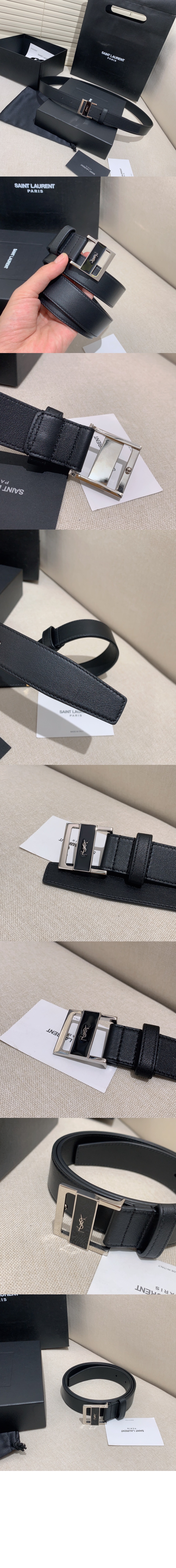 박스 가죽 소재의 벨트 788067 > 생로랑