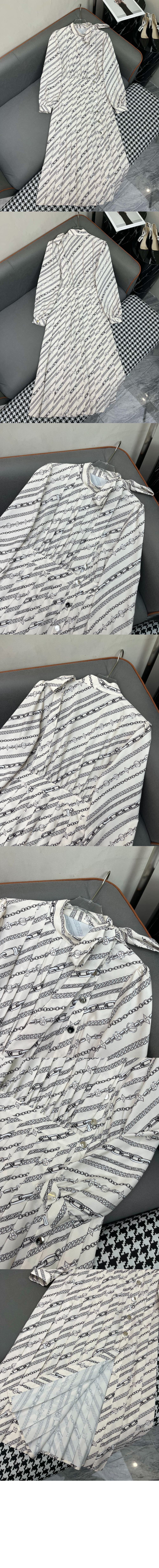 롱 슬리브드 체인 프린트 드레스 > Etc - 기타제품