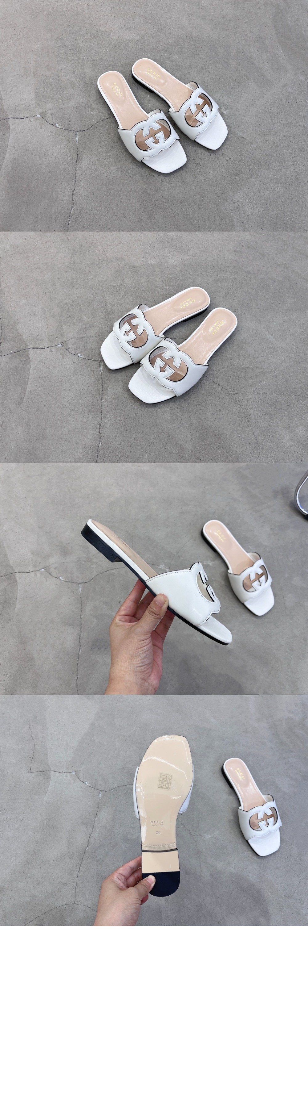 인터로킹 G 컷아웃 슬라이드 샌들 694451 > Interlocking G - 인터로킹 G