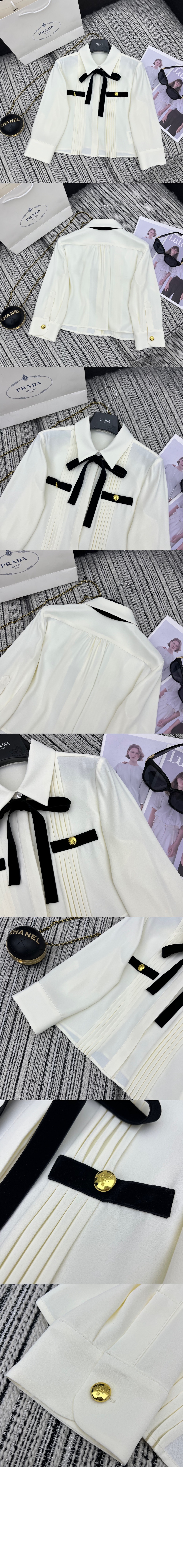 플리츠 사브레 셔츠 > 프라다