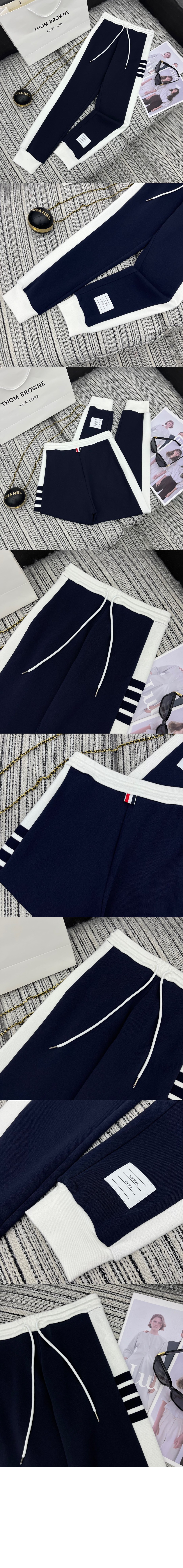 로고 패치 드로스트링 코튼 팬츠 > 톰브라운